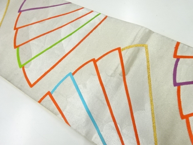 アンティーク　扇模様織出し袋帯（材料）